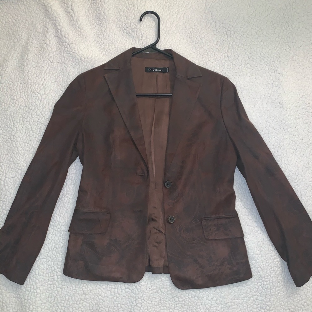 CSLR Brown Jacket with Floral Print
